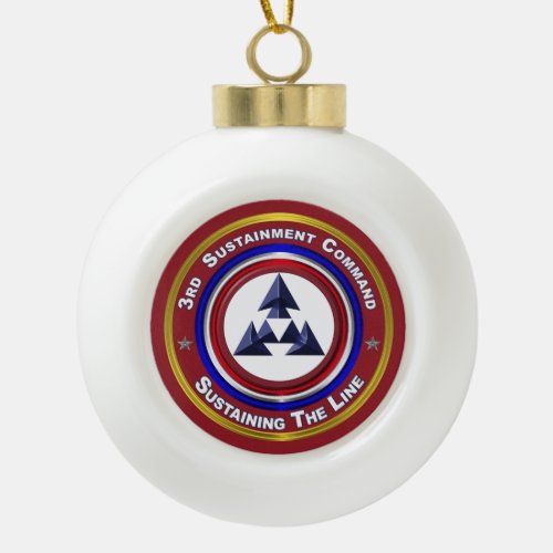 3rd Sustainment Command Christmas Glass Ornament