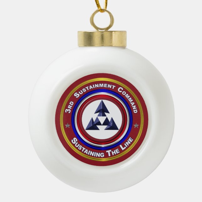 3rd Sustainment Command Christmas Glass Ornament (Front)