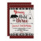 3rd third birthday invitation boy wild three bear