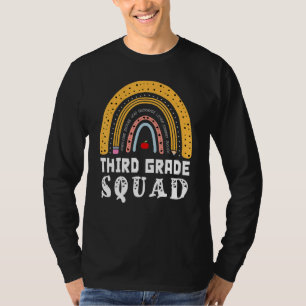 3rd Third Grade Squad Rainbow Leopard School Teach T-Shirt