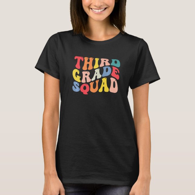 3rd Third Grade Squad Teacher Back To School Retro T-Shirt (Front)