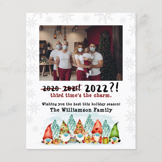 3rd Time | 2022 Funny Budget Holiday Photo Card (Front)