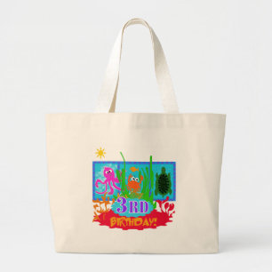 3rd Undersea Adventure Birthday Tshirts Large Tote Bag