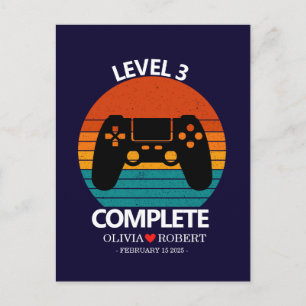 3rd Wedding Anniversary Custom Retro Video Game  Postcard