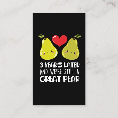 3rd Wedding Anniversary Gift Married Couple Pear Business Card