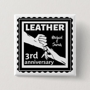 3RD Wedding anniversary holding hands traditional Button