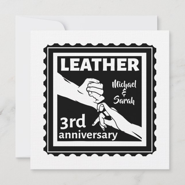 3RD Wedding anniversary holding hands traditional Invitation (Front)