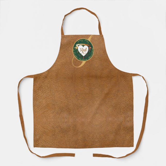 3rd Wedding Anniversary Leather Image Apron (Front)