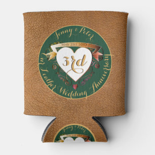3rd Wedding Anniversary Leather(Image) Cooler