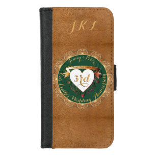 3rd Wedding Anniversary Leather Image iPhone 8/7 Wallet Case