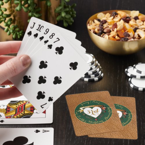 3rd Wedding Anniversary Leather Image Poker Cards