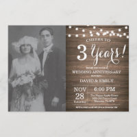 3rd Wedding Anniversary Rutic Wood