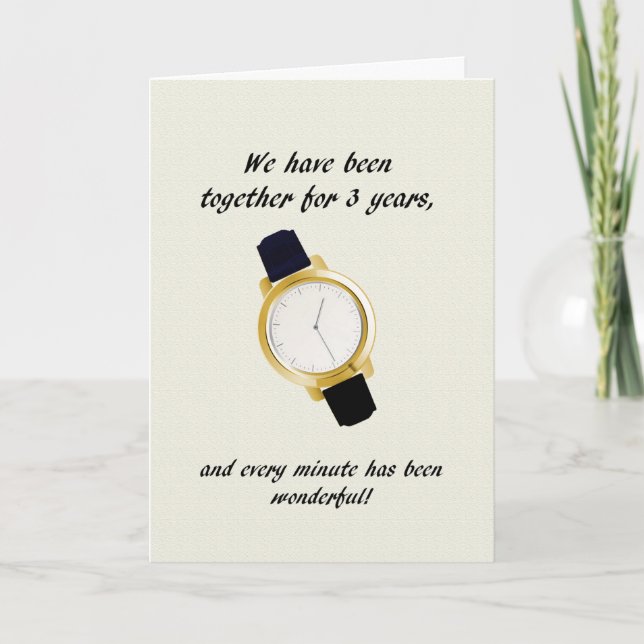 3rd Wedding Anniversary Wrist Watch Card (Front)