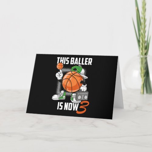 3th Birthday Basketball Player Funny 3 Years Old Card