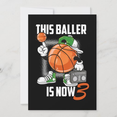 3th Birthday Basketball Player Funny 3 Years Old Holiday Card