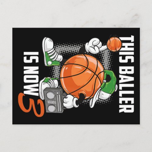 3th Birthday Basketball Player Funny 3 Years Old Postcard
