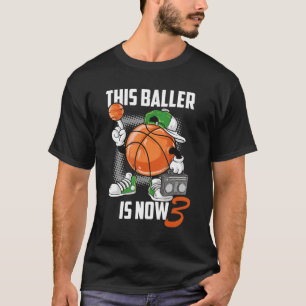 3th Birthday Basketball Player Funny 3 Years Old T-Shirt