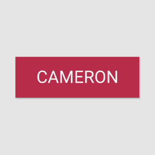 3x1 Classic Name Tag Magnetic or Pin Dark Red