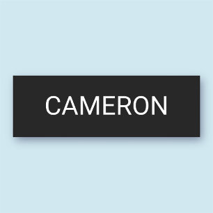 3x1 Classic Name Tag Magnetic or Pin Printed Black