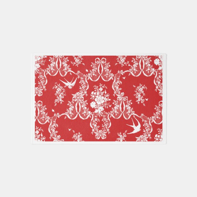3x2 Rug Willa Toile strawberry Red2 (Front)