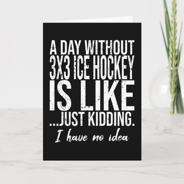 3x3 Ice Hockey funny sports gift Card (Front)