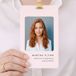 3x5 Badge ID Card Minimal Photo Name Badges
