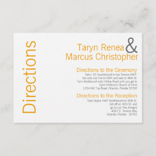 3x5 Directions Card Yellow Grey Gray Name Chevron