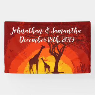 3'x5' Personalized Banner African Safari Giraffe S