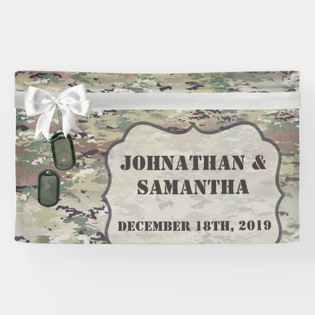 3'x5' Personalized Banner Army OCP Camo Uniform (Horizontal)