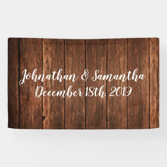 3'x5' Personalized Banner Barn Wood Country Rustic (Horizontal)
