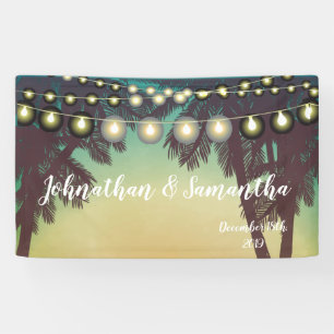 3'x5' Personalized Banner Beach Sunset Palm Trees