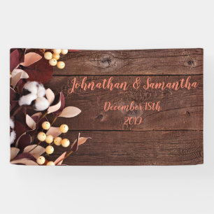 3'x5' Personalized Banner Cotton Branch on Dark Wo