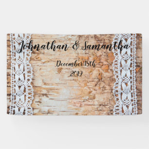 3'x5' Personalized Banner country barn wood lace t