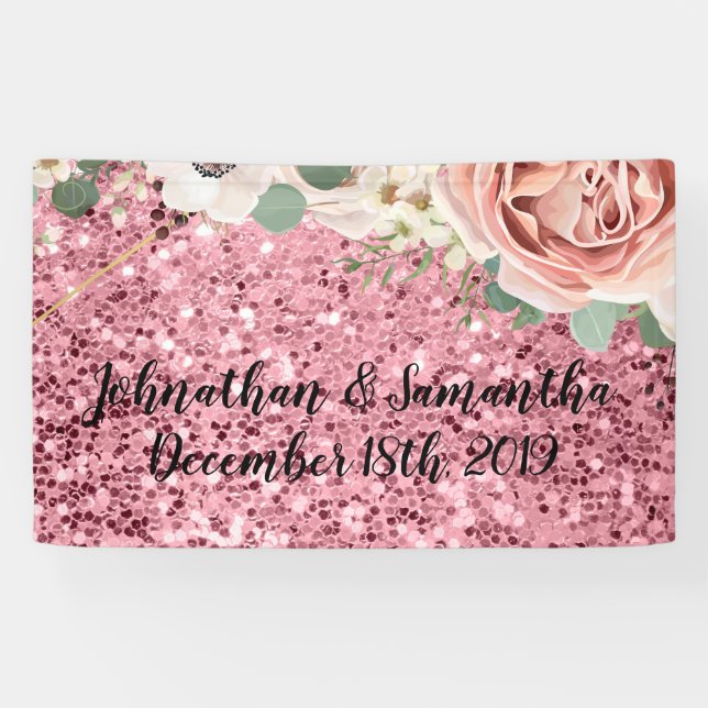 3'x5' Personalized Banner Geometric Garden Rose (Horizontal)
