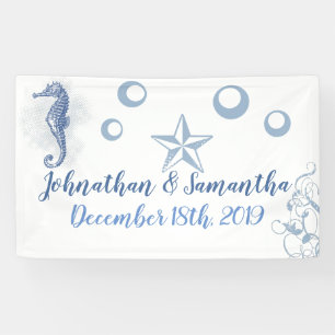 3'x5' Personalized Banner Seahorse Ocean Beach