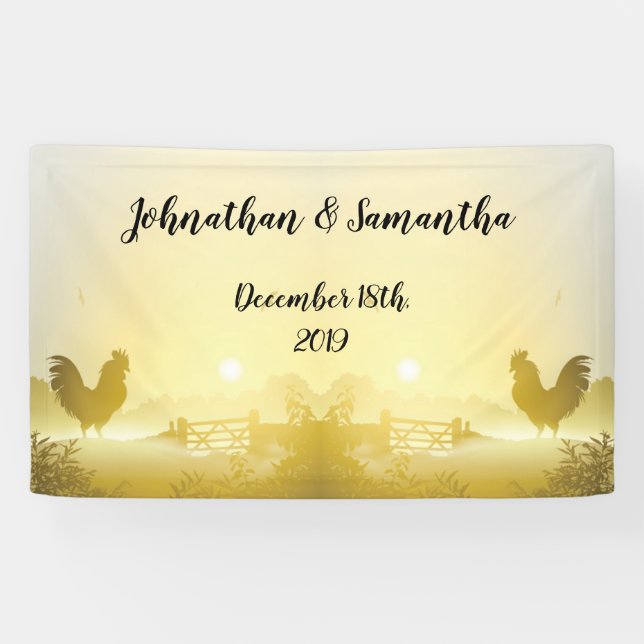 3'x5' Personalized Banner Sunny Morning Farm Count (Horizontal)