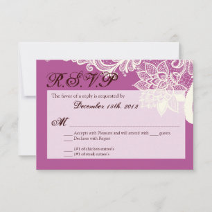 3x5 R.S.V.P. Card Vintage Victorian Lace Orcchid