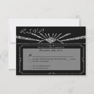 3x5 R.S.V.P. Reply Card Art Deco Roaring 20s GATSB