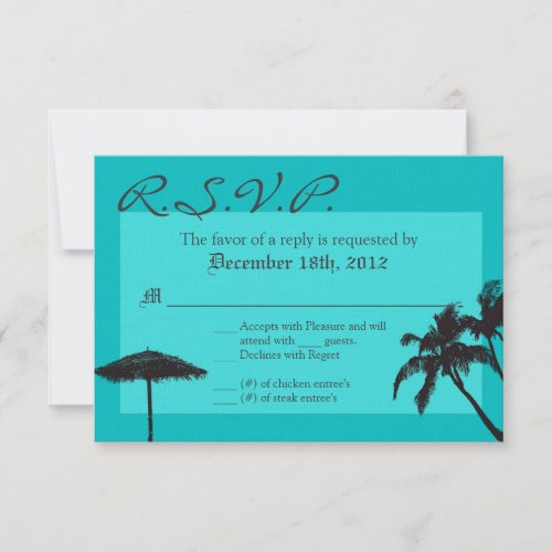 3x5 RSVP Reply Card Beach Breeze Ocean Water