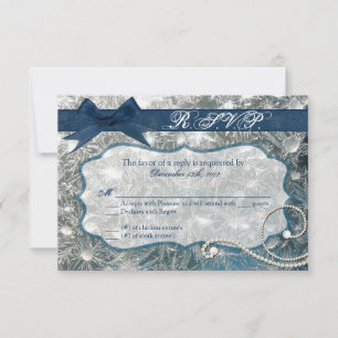 3x5 R.S.V.P. Reply Card Cracked Ice Winter Snow