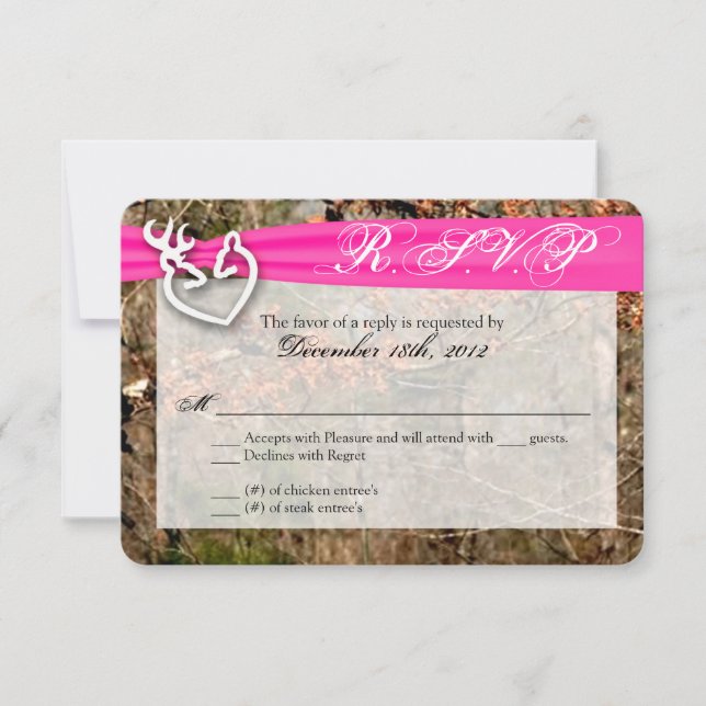 3x5 R.S.V.P. Reply Card Deer Couple Doe Buck Camo (Front)