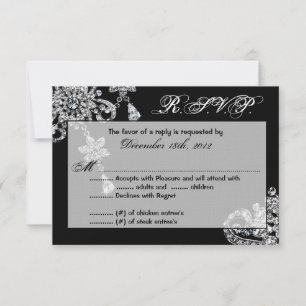 3x5 R.S.V.P. Reply Card Diamond Jewelry Necklace