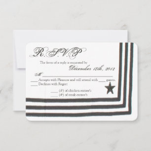 3x5 R.S.V.P. Reply Card Navy Summer Dress Whites