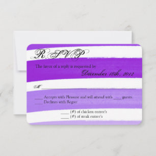 3x5 R.S.V.P. Reply Card Ombre Stripe Purple Line