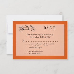 3x5 R.S.V.P. Reply Card Orange Double Bike