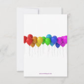 3x5 Rainbow Balloons Birthday Invitation (Back)