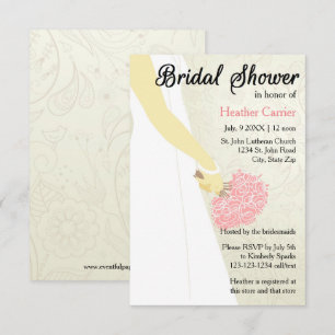 3x5 Vertical Dress & Bouquet -Bridal Shower Invite
