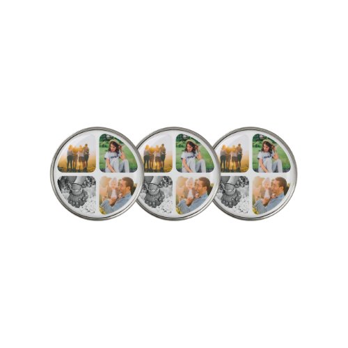 3x Golf Markers Your 4 Photos Rounded