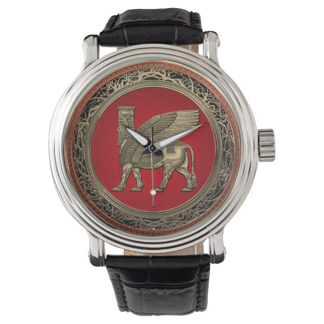 [400] Assyrian Winged Bull - Gold Lamassu Watch (Front)