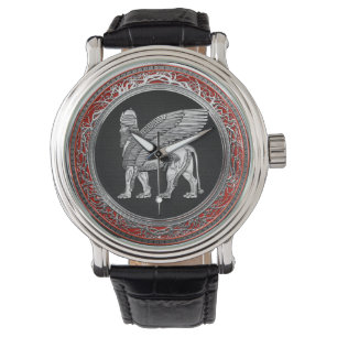 [400] Assyrian Winged Lion - Silver Lamassu Watch
